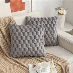 Almohadon Felpa 45 x 45 con Relleno Gris