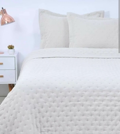 Cubrecama Quilt + 2 Fundas King Blanco