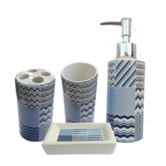 Set de Baño Ceramica Patch Celeste - comprar online