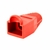 Capa de Conector RJ45 Cat6 vermelho, ideal para crimpagem e teste de cabos de rede.