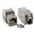 Conjunto de 10 conectores Cat6A blindados fêmea Jack Keystone RJ45 originais.