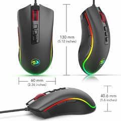 MOUSE GAMER REDRAGON COBRA M711W 10000DPI - tienda online