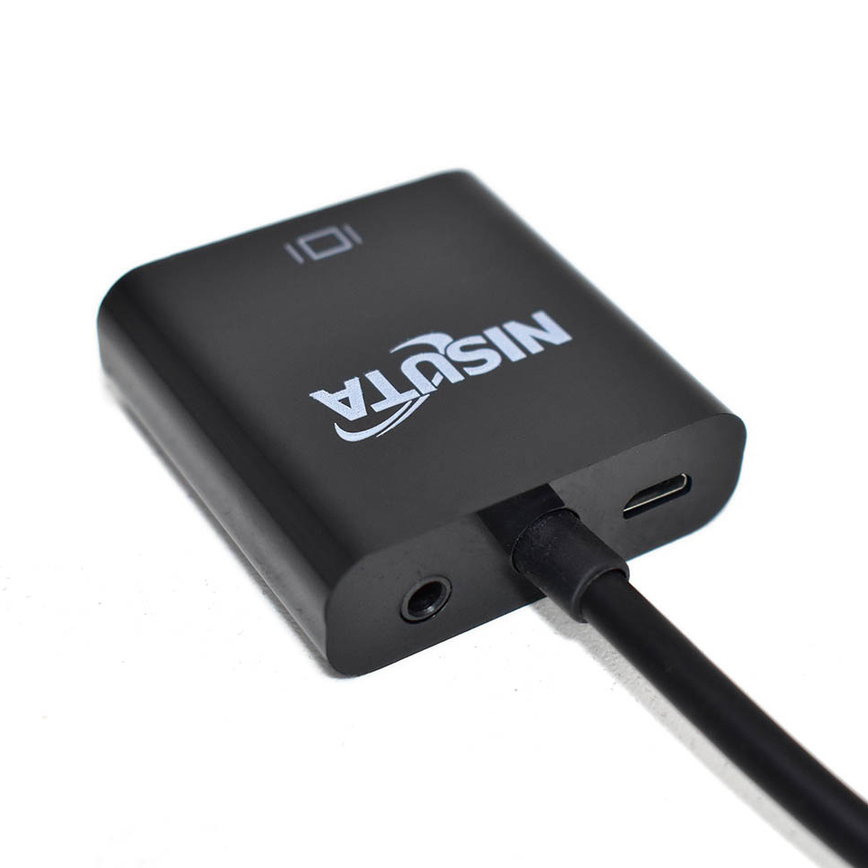 Conversor HDMI a VGA con audio 3.5 y fuente de alimentación USB