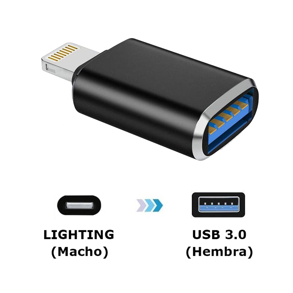 Adaptador Lightning a USB, Lightning/USB C/Micro USB a USB hembra OTG,  adaptador Lightning a USB C, adaptador de cable USB C a Lightning para  iPhone