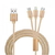 Cable USB 3 en 1 GOLD (MicroUSB + Ligthning + TIPO C) NOGANET - comprar online