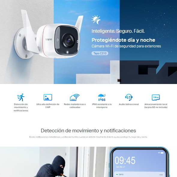 Cámara Tapo C310 TP-Link Wifi vigilancia exterior