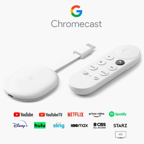 Dispositivo Streaming Chromecast Tv Hd 4Th Generación Google Blanco