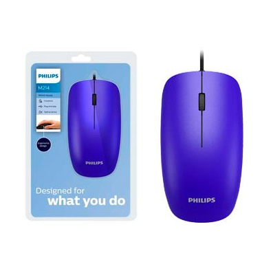 Mouse Optico Philips con Cable USB M214 (Azul)