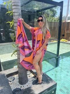 Kimono com lenço folhas - comprar online