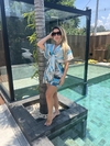 Kimono com lenço marmorizada