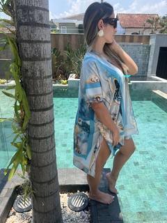 Kimono com lenço marmorizada - comprar online