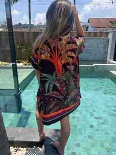 Kimono com lenço blackflowers - comprar online