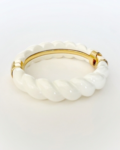 Bracelete Croissant Resina Branco