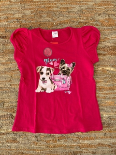 Remera manga corta GLAM PERRITOS