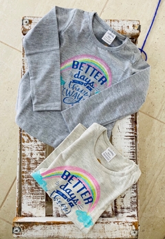 Remera better days manga larga