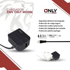 Cargador 220V Only Mod. 06 2 Usb + Cable TIPO C/MICRO USB 3.1A en internet
