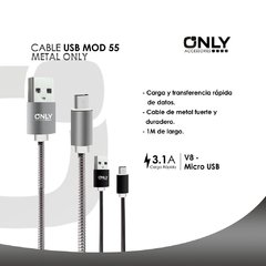CABLE USB MOD 55/57 – METAL ONLY – TIPO C – MICRO USB en internet