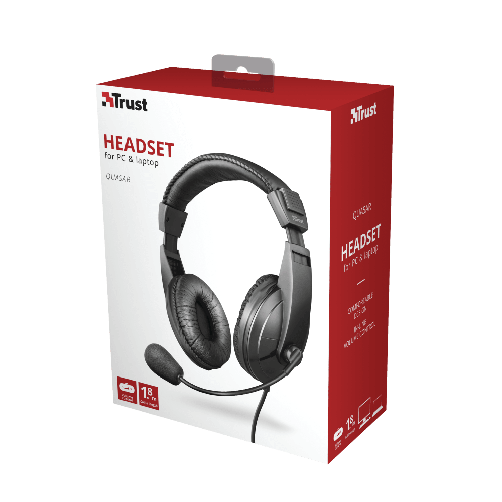 auricular vincha trust Quasar Headset for PC and laptop 21661