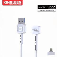 Cable USB  Lightning Kingleen K222  1M/3.1A Black - comprar online