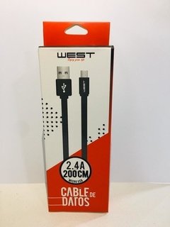 Cables de datos west- Micro USB - 2.4 A- 2 Metros