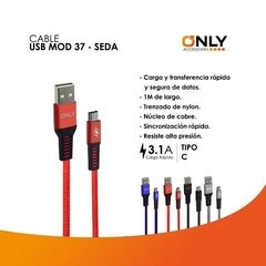 Cable ONLY USB a V8 / TIPO C Carga Rápida 3.1 Amp - Seda Mod 35/37-20 - comprar online