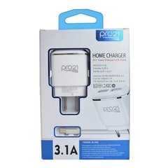 Cargador Pro21 Carga rápida, 3.1 A, micro usb / tipo c