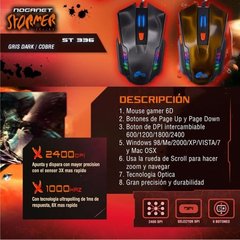 Mouse Gamer Stormer St 336 Noga Net 6 Botones 2400 Dpi - comprar online