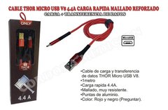 Cable Usb Premium Reforzado 4.4a Thor Only Mallado Micro Usb en internet