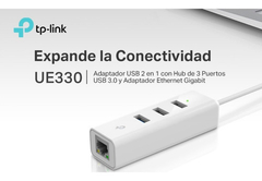 Adaptador Usb A Rj45 Ethernet Giga Tp-link Ue330 + 3 Usb Hub - comprar online