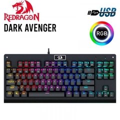 teclado gamer redragon dark avenger (k568rgb-sp) mecanico black rgb