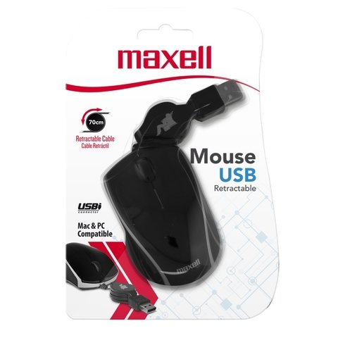 Mouse Retractil Usb Tipo C Maxell Compatible Mac Pc Original