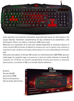 Teclado Gamer Maxell Gaming Kb-1200 Iluminado / Color Negro en internet