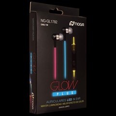 Auricular c/microfono -intrauditivos -cable 1.0mts/1.2mts full led RGB -Noganet Glow NG-GL1782