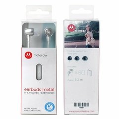 Auriculares Motorola Earbuds Metal Water Resistant In-Ear Headphones (Silver)