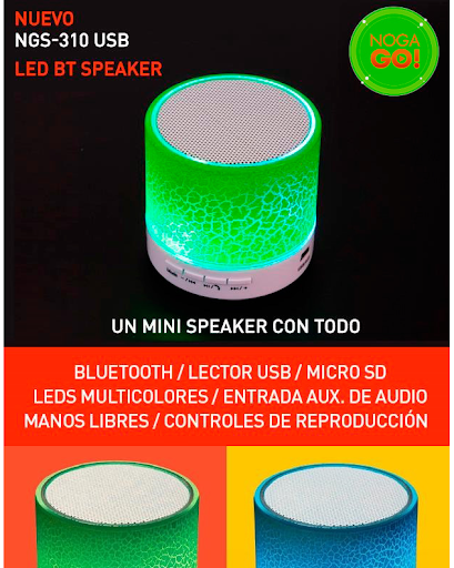 Mini Altavoz Bluetooth con Luz Led Radio y Usb