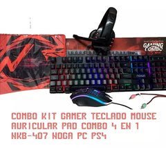 COMBO 4x1 Mouse y tec. RGB, Auricular y Pad- NOGA NKB-407