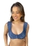 Top Cropped Babados Listra Azul