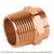 Conector de cobre, rosca exterior, 1/2", Basic