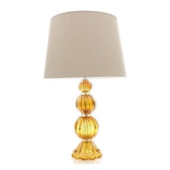 Abajur Cristal Murano São Marcos  Milão Âmbar 53cm  - Thoulouse 