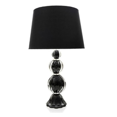 Abajur Cristal Murano São Marcos Milão Preto 53cm - Thoulouse 