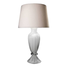 Abajur Cristal Murano São Marcos Roma Branco 60cm - Thoulouse