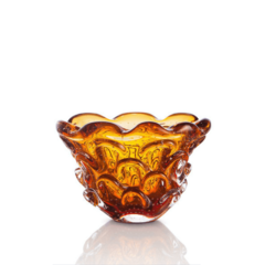 Cachepot Mini Cristal Murano Mars Âmbar. Cristal Murano São Marcos. Loja Thoulouse