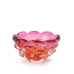 Cachepot Mini Cristal Murano Mars Rose com Âmbar. Comprar Murano São Marcos na Thoulouse