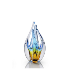 Escultura de Cristal Murano Azul Âmbar 23cm