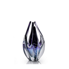 Escultura de Cristal Murano Esmeralda C/ preto 23cm - Thoulouse 