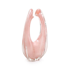 Vaso Escultura Cedro Cristal Murano Rose G- Thoulouse