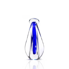 Imagem Santa de Cristal Murano Azul Cobalto 23cm 