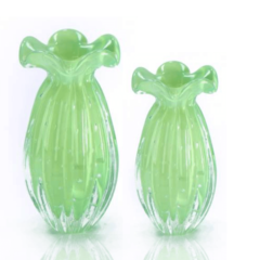 Par de Vasos Murano Trouxinha Verde Olive. Compre Online na Thoulouse