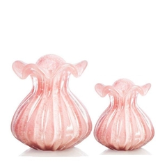 Par de Vasos Trouxinhas Murano Rosé - Thoulouse Home Décor 