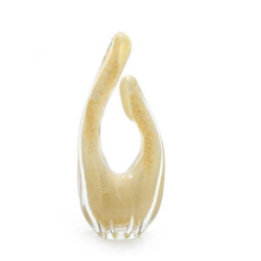 Escultura Cedro Cristal Murano C/ Ouro 24K Pérola G - Thoulouse 